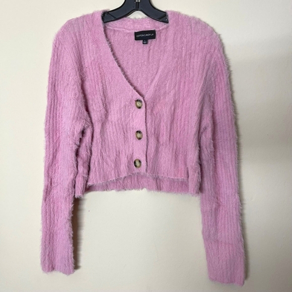 COTTON CANDY LA Crop Cardigan, size L - Picture 2 of 7